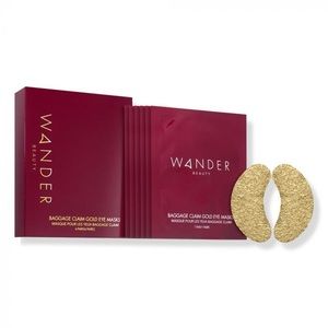 New Wander Beauty Baggage Claim Gold Eye Masks.